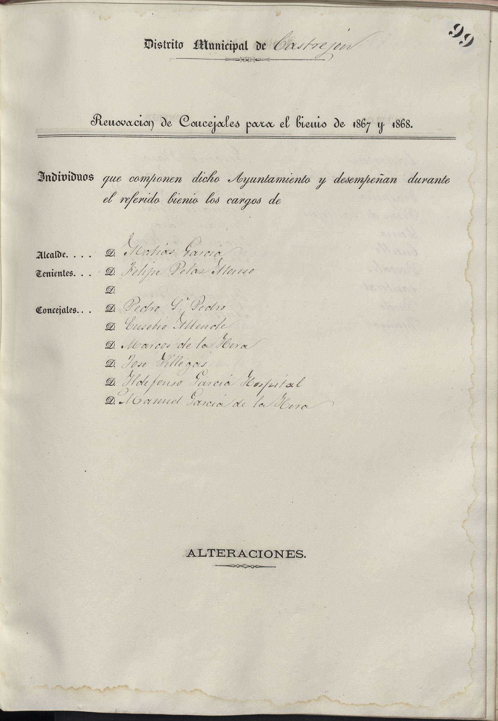 Castrejón de la Peña 1867 Parte I
