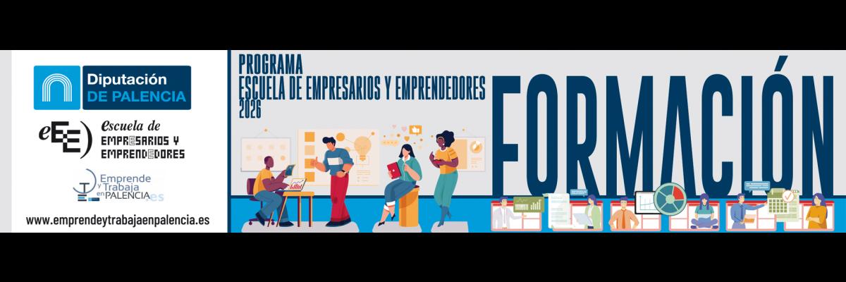 EEE2026 - Banner Cursos Formacion Escuela Emprendedores - Diputación de Palencia - Largo