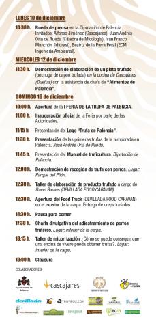 Programa I Feria de la trufa de Palencia 2 ( 16/12/2018)