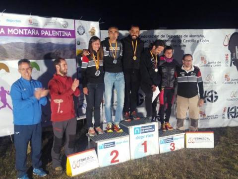 Podium ganador de la I Ultra Trail Montaña Palentina 