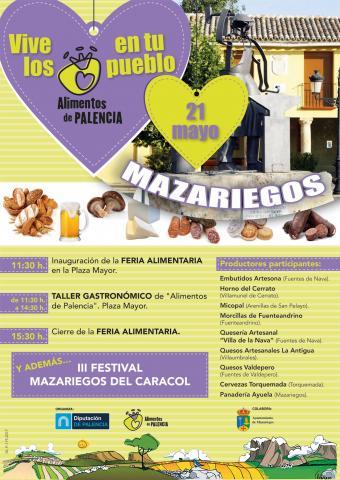 Cartel anunciador de la Feria Alimentaria Local de Mazariegos.
