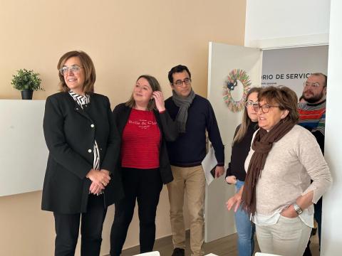 Un momento de la visita.