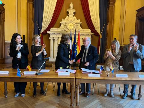 El departamento francés de Loira y la Diputación de Palencia sellan su hermanamiento en Saint- Etienne 