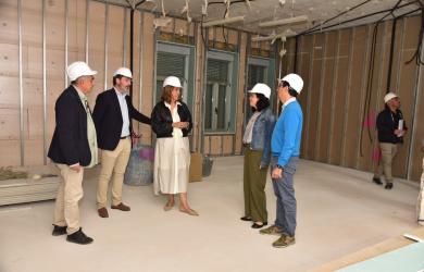 Un momento de la visita a las obras.