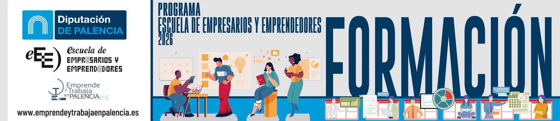 EEE2026 - Banner Cursos Formacion Escuela Emprendedores - Diputación de Palencia - Largo